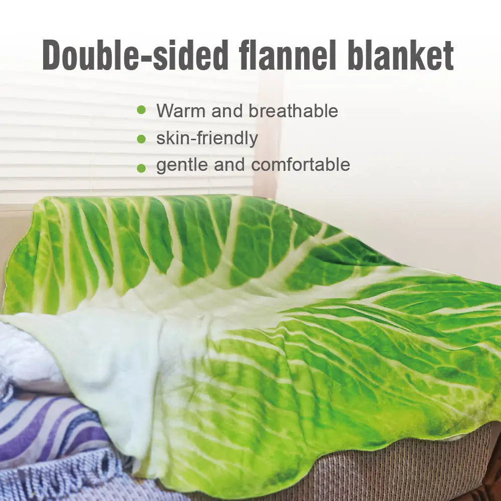 Cabbage Couch Blanket – Funny Double-Sided Green Throw