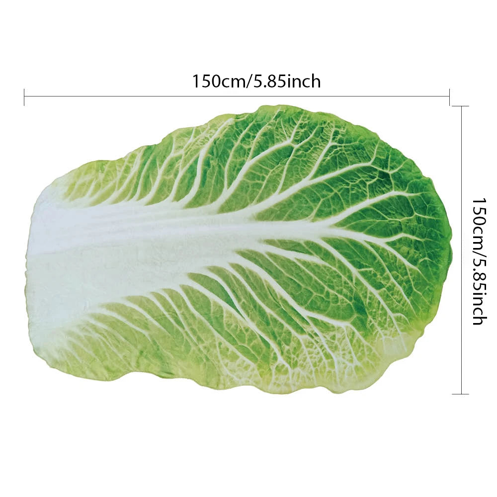 Cabbage Couch Blanket – Funny Double-Sided Green Throw