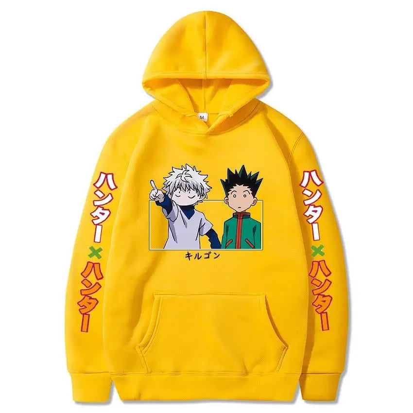 Hunter x Hunter Gon & Killua Hoodie – Japanese Text Harajuku Streetwear (Unisex)