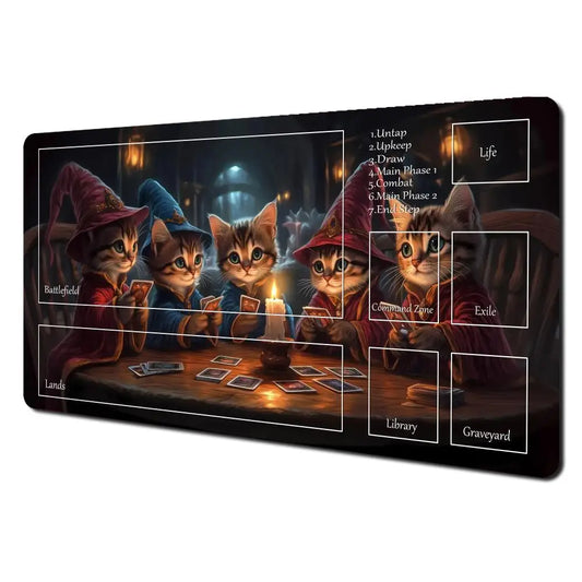 Cat Gaming Mouse Pad Playmat for MTG TCG CCG Card Battles Deskpad