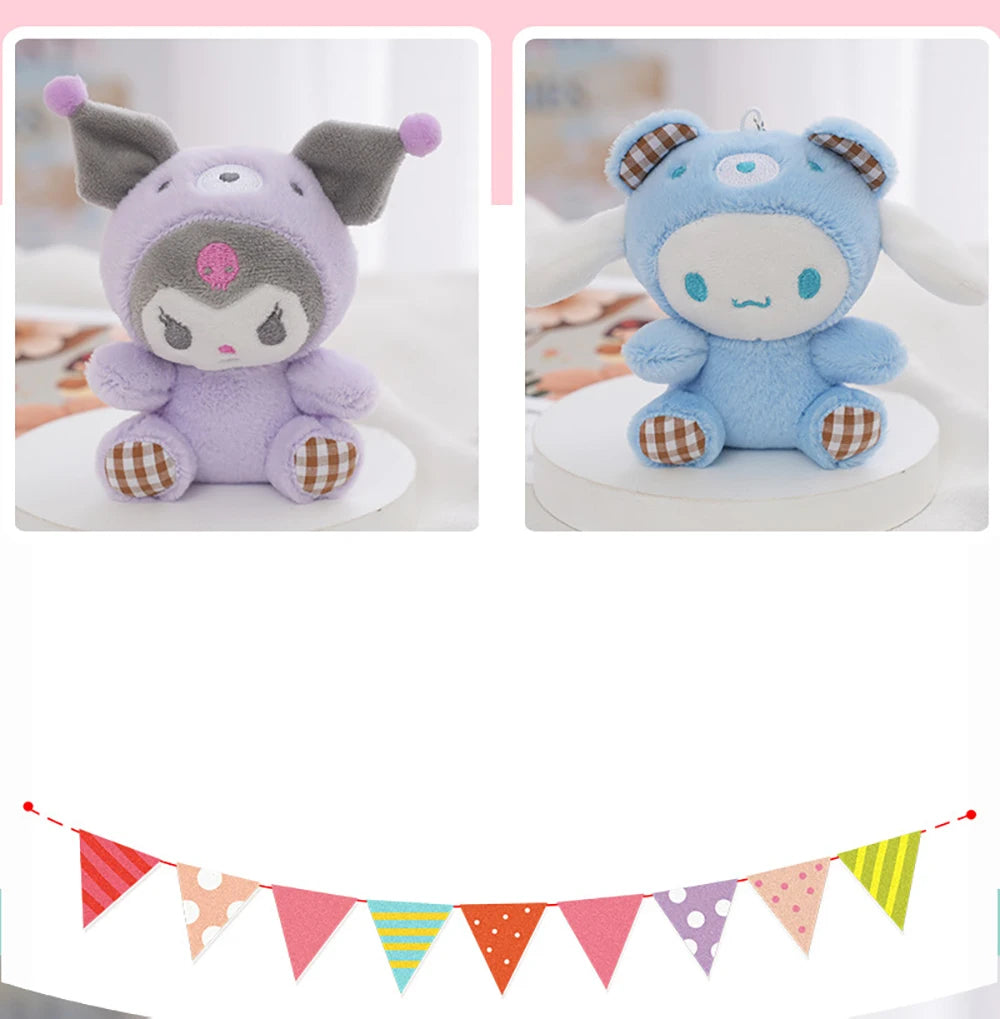 Sanrio Kawaii Plush Keychain Doll Hello Kitty My Melody Kuromi Cinnamoroll
