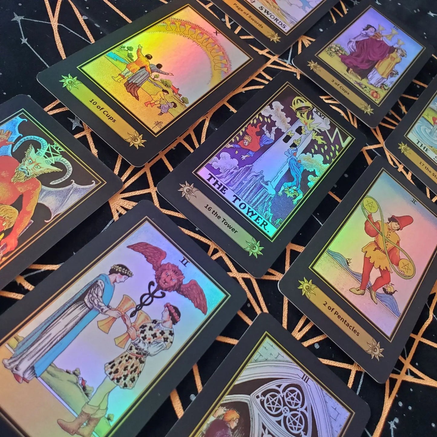 Shine Holographic Tarot Cards 78 Deck Divination English Version