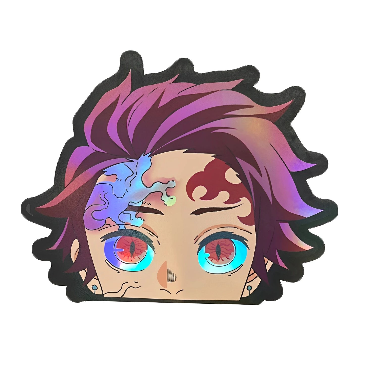 Tanjiro Demon Slayer Mark Sticker – Holographic Power-Up Mode