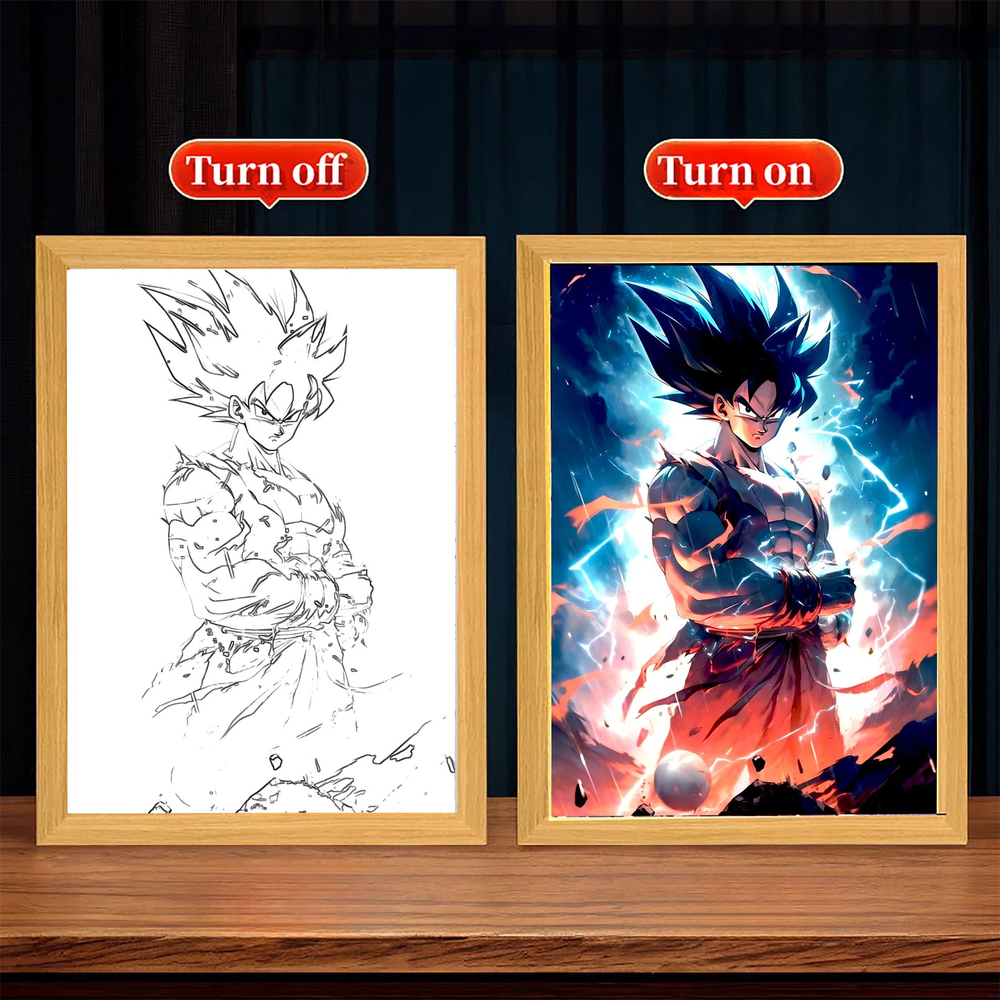 Dragon Ball Z! Goku Ultra Instinct LED Light Painting Frame – A4/A5