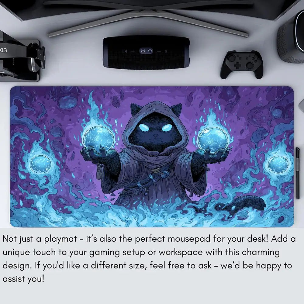 Magic Card Playmat Purple Cat Gaming Mat MTG TCG Commander Battle