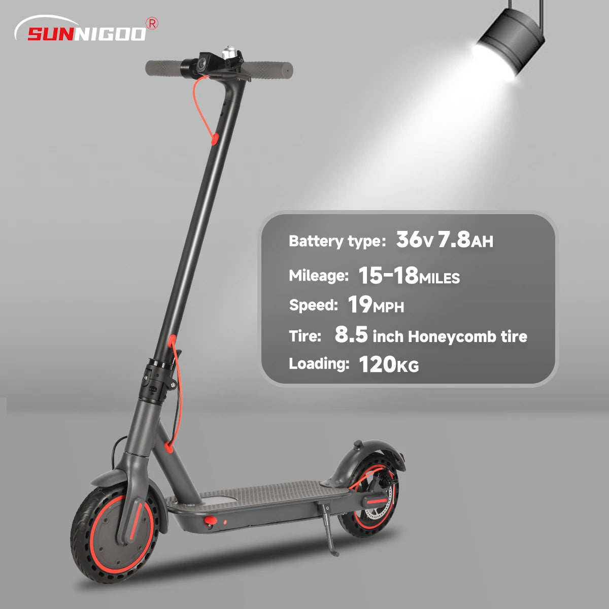 SUNNIGOO N7PRO Adult Electric Scooter 350W 30KM/H 36V Folding 8.5" E-Scooter with Smart App
