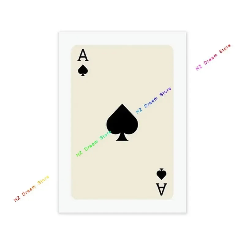 Trendy Retro Colorful Ace Card Lucky You Canvas Wall Art Print