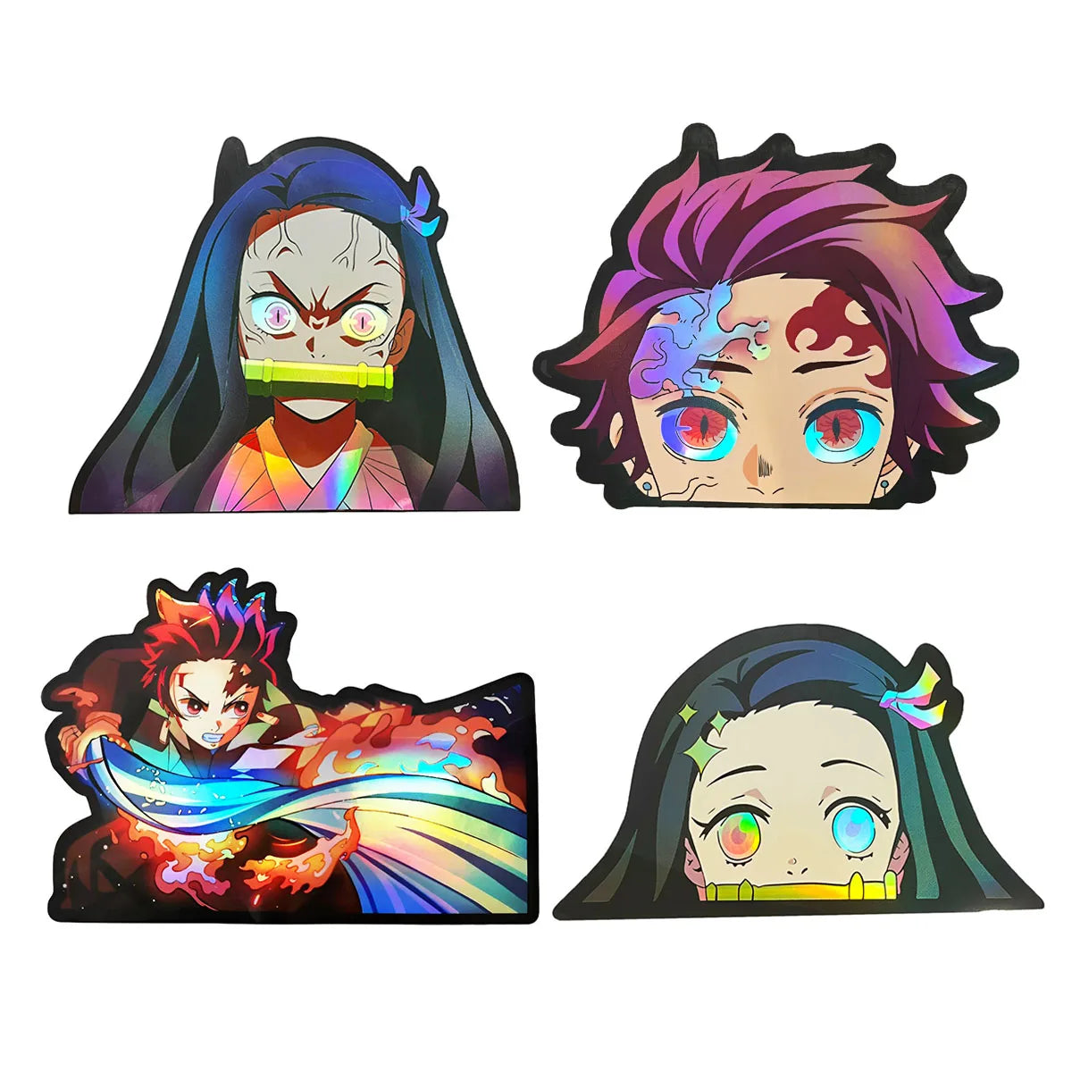 Nezuko Kamado Rage Mode Holographic Sticker – Demon Slayer Anime Decal