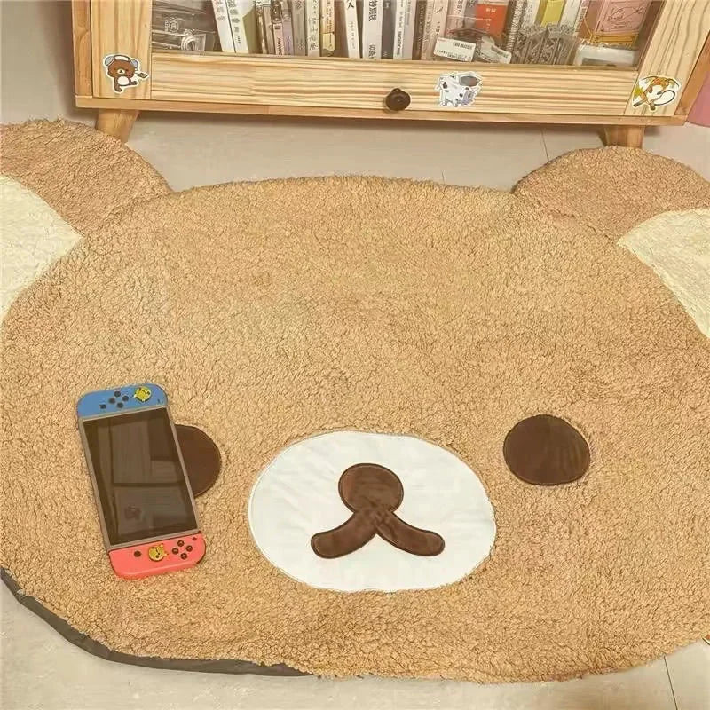 Kuna Bear Rilakkuma Plush Carpet Soft Cartoon Floor Mat for Bedroom