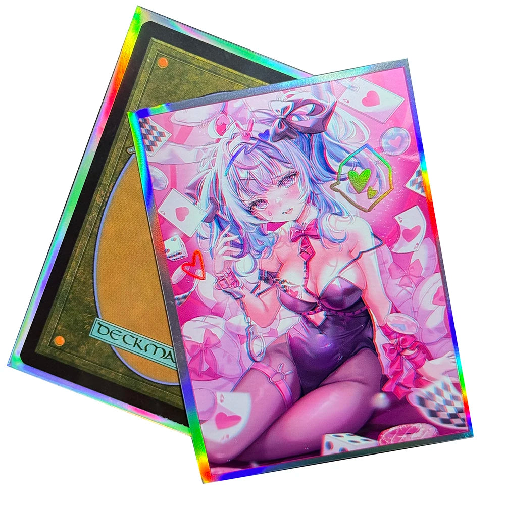 Bunny Girl Anime Card Sleeves – 60PCS Holographic Foil Protectors
