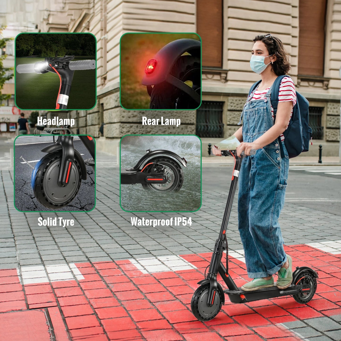 SUNNIGOO N7PRO Adult Electric Scooter 350W 30KM/H 36V Folding 8.5" E-Scooter with Smart App