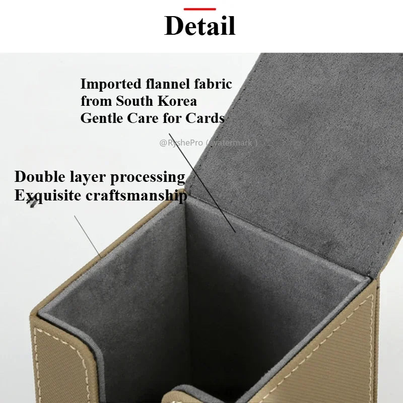 Vertical PU Leather Card Deck Box – Fits 100+ Sleeved Cards with 2 Dividers
