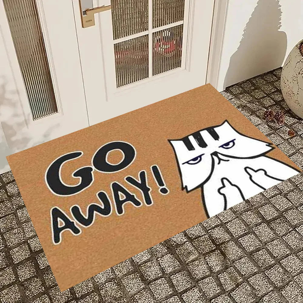 VIKAMA Middle Finger Kitten Carpet Funny Door Mat Home Decor Rug