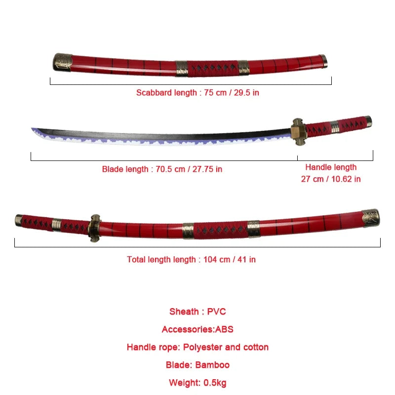 Ame no Habakiri 41-Inch Kozuki Hiyori Katana – Bamboo Cosplay Sword
