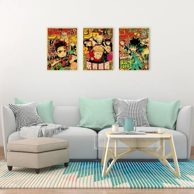 JoJo’s Bizarre Adventure Poster – Vintage Shonen Jump Kraft Print