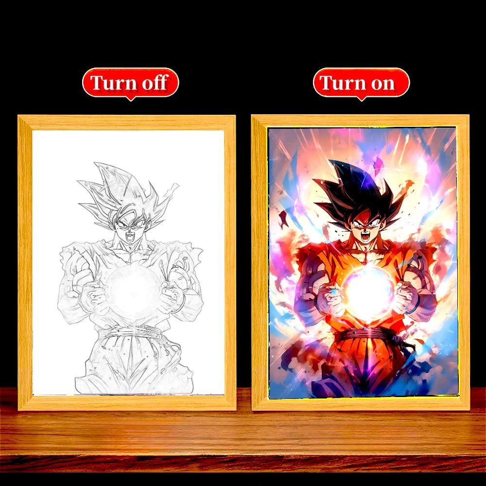 Dragon Ball Z! Goku Kamehameha LED Light Painting Frame – A4/A5
