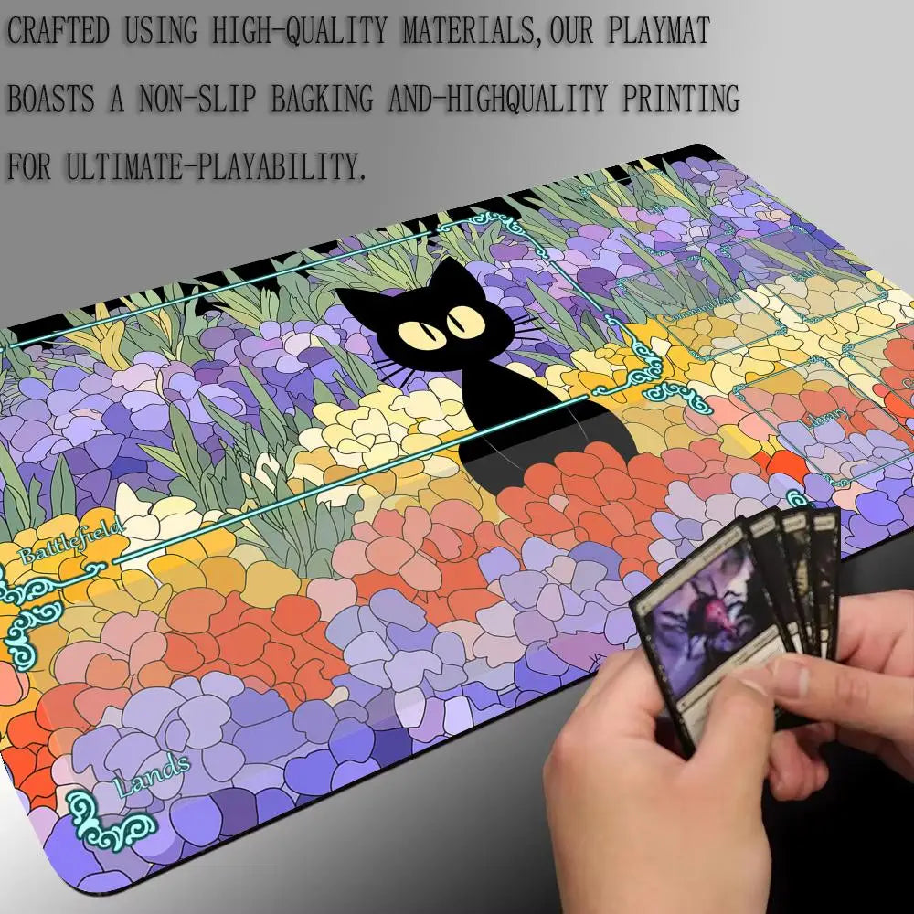 Cute Cat Kawaii Magic Playmat Gaming Mat for Card Battle 60x35cm