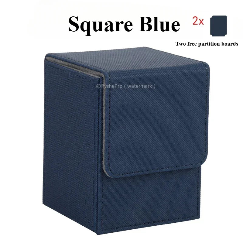 Vertical PU Leather Card Deck Box – Fits 100+ Sleeved Cards with 2 Dividers