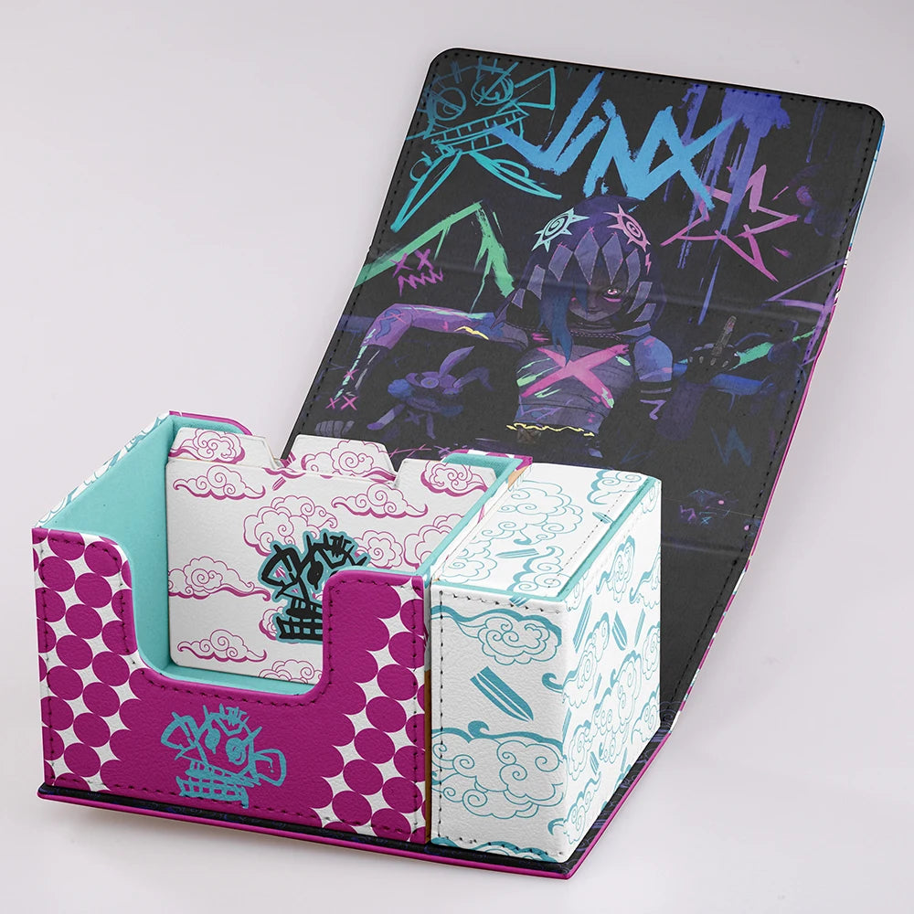 Card Deck Case for 100+ Trading Cards PU Magnetic Storage Box Holder