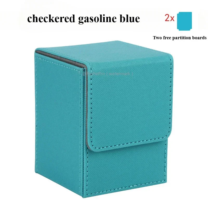 Vertical PU Leather Card Deck Box – Fits 100+ Sleeved Cards with 2 Dividers
