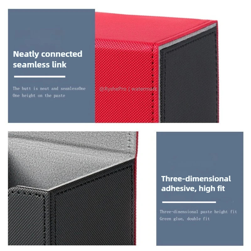 Pokémon-Inspired Leather Card Deck Box – Holds 100+ Sleeved Cards