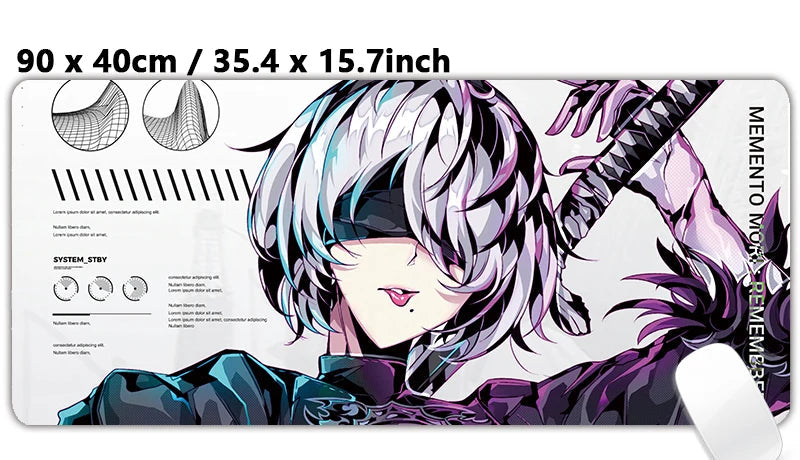Maxoc “Memento Blade” XXL Warrior-Inspired Mouse Pad Playmat – 35.4 in x 15.7 in
