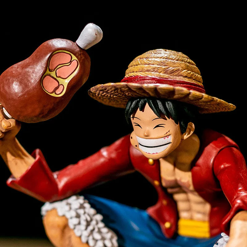 5.9" Luffy Figure – One Piece PVC Squatting Pose Statue