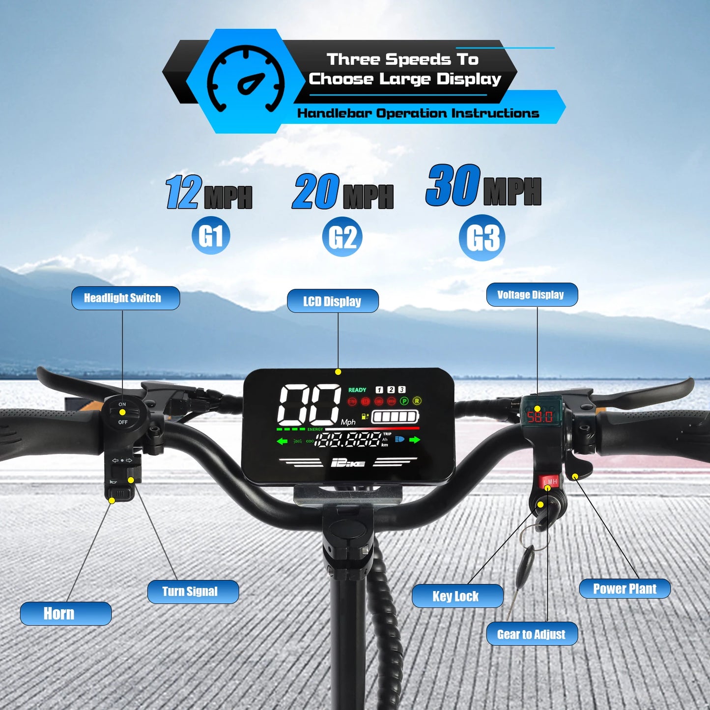 Arwibon Q30 Adult Electric Scooter 2500W 30MPH 48V16AH 11" Off-Road Folding E-Scooter