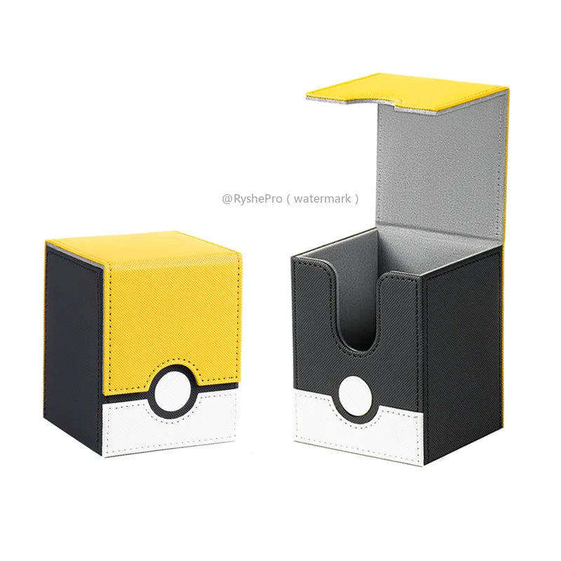 Pokémon-Inspired Leather Card Deck Box – Holds 100+ Sleeved Cards