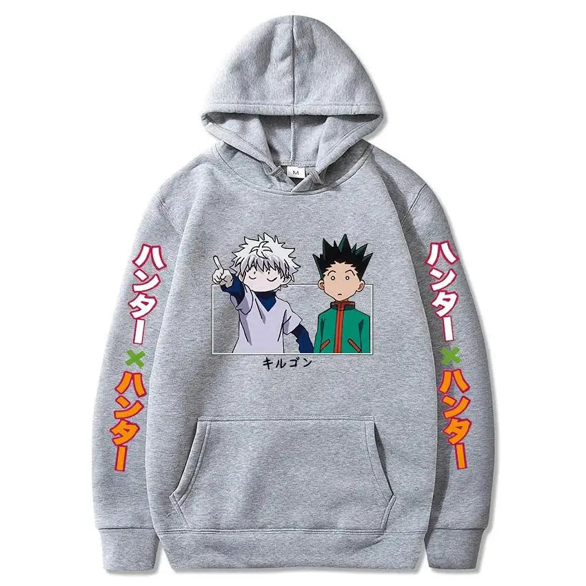 Hunter x Hunter Gon & Killua Hoodie – Japanese Text Harajuku Streetwear (Unisex)
