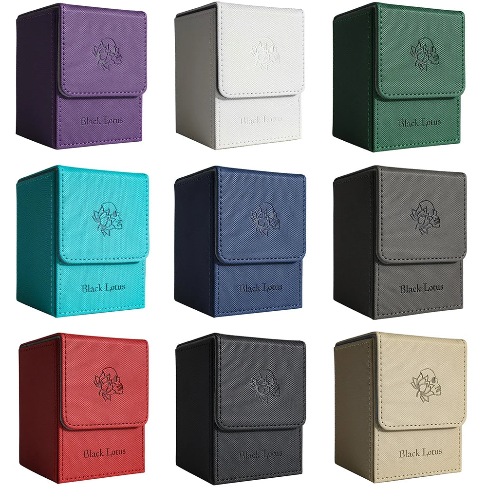 PU Leather Magnetic Deck Box – Fits 100+ Sleeved Cards for MTG/PTCG