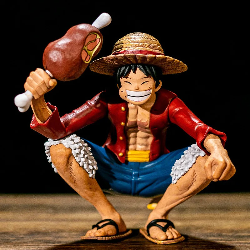 5.9" Luffy Figure – One Piece PVC Squatting Pose Statue