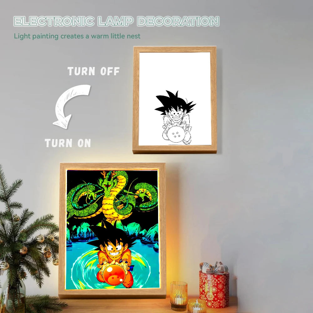 Dragon Ball Z! Goku & Shenron LED Light Painting Frame – A4/A5