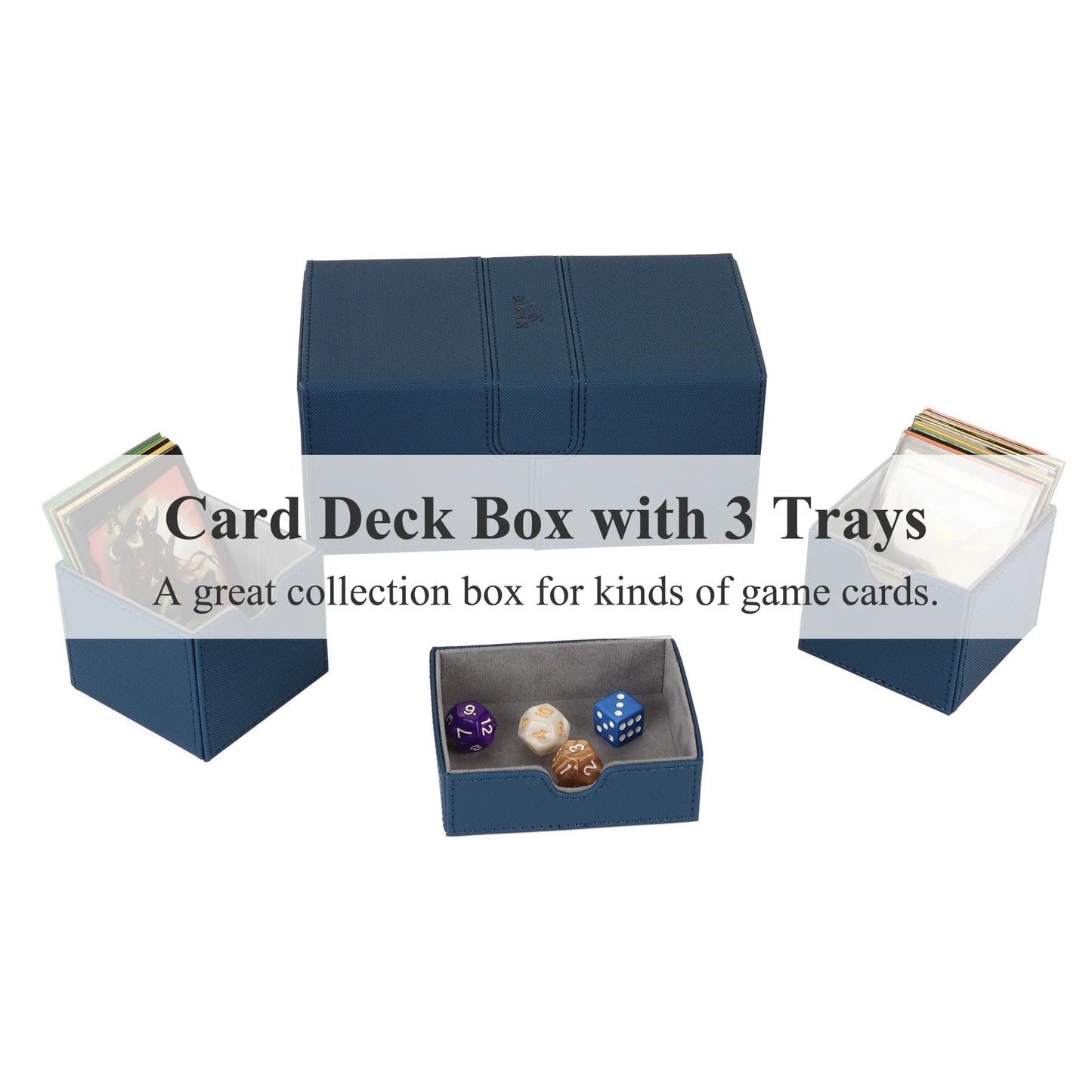 AEGIS GUARDIAN Commander Deck Box – 200+ Double-Sleeved TCG Card Case (Blue)