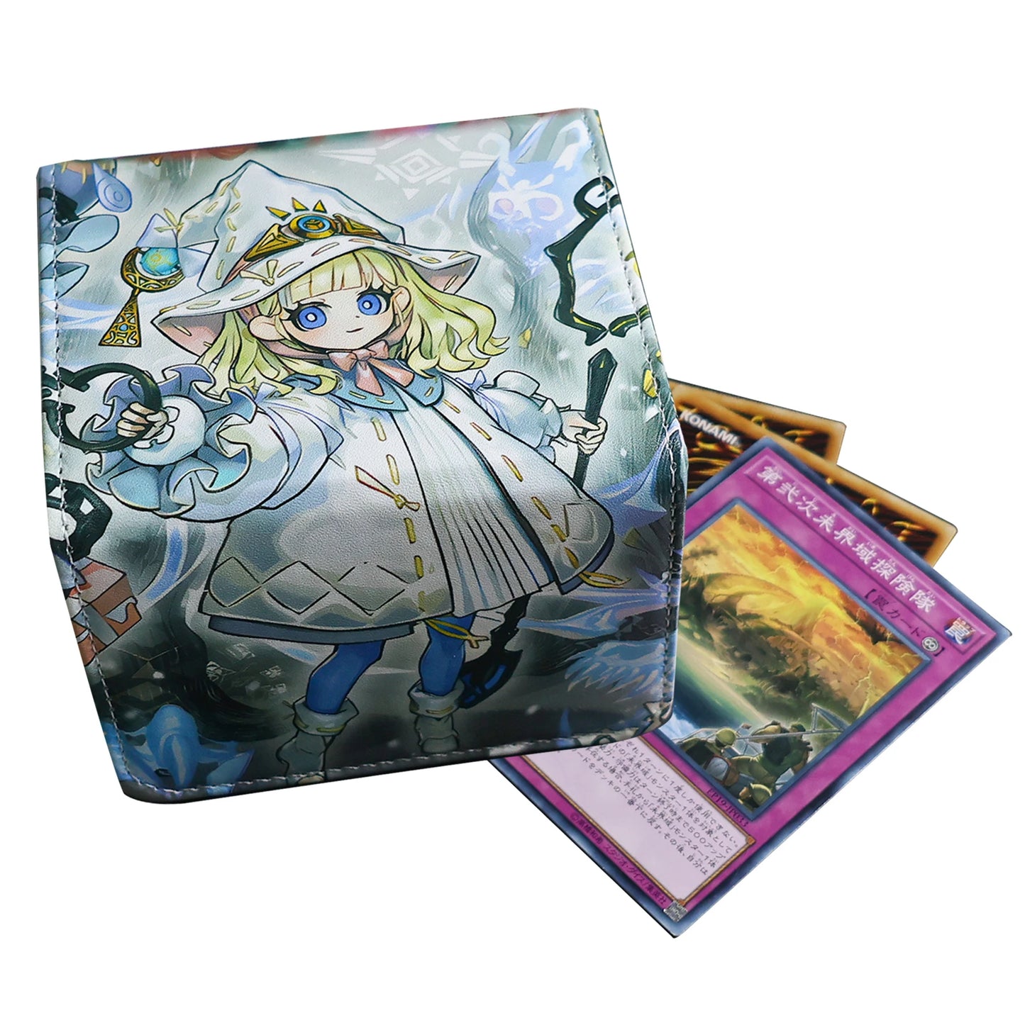 Chibi Mage PU Leather Card Deck Box – 100+ TCG Capacity | MTG, Pokémon, Yu-Gi-Oh!