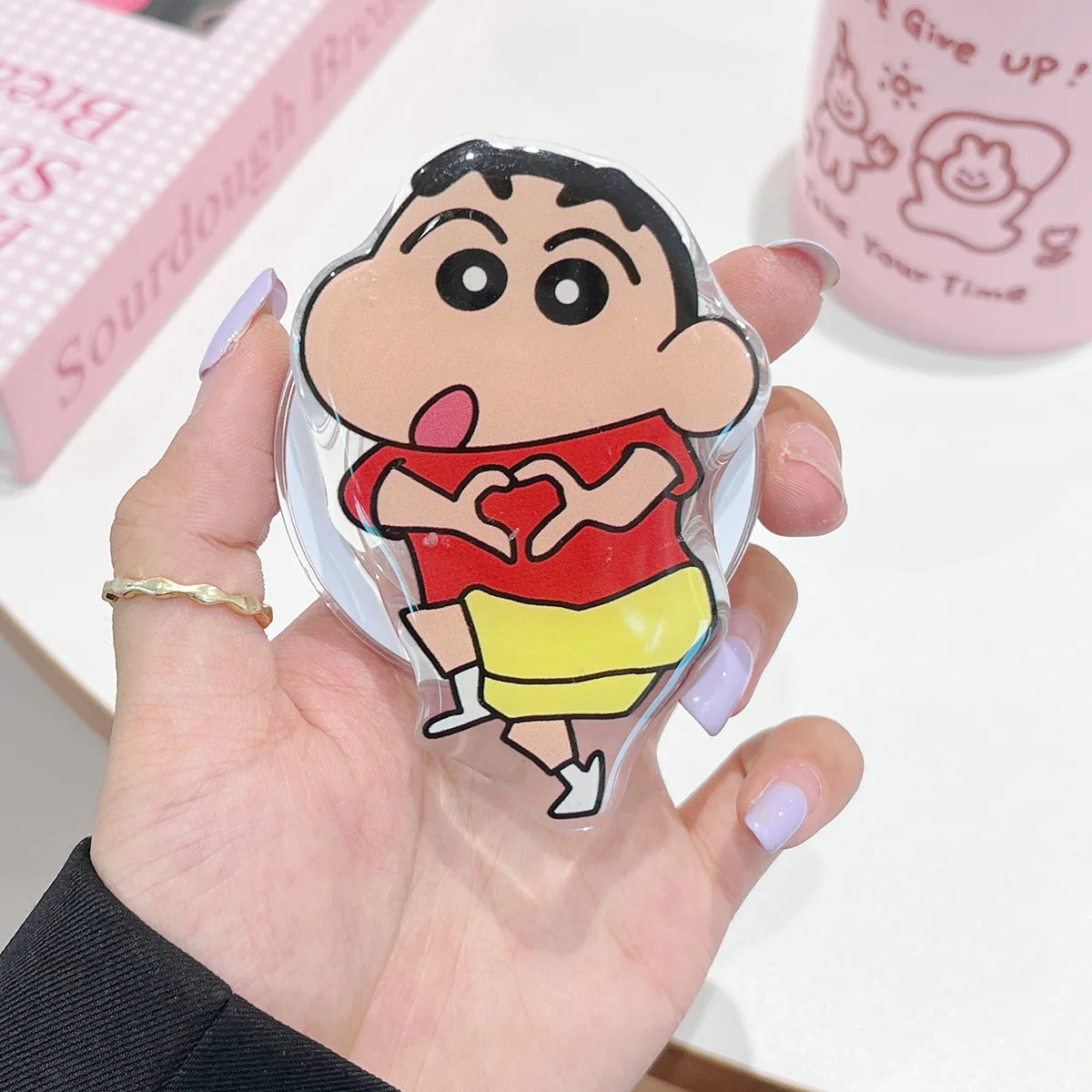 Anime Crayon Shin-Chan Couple Phone Case Magnetic Holder Wireless Stand Gifts
