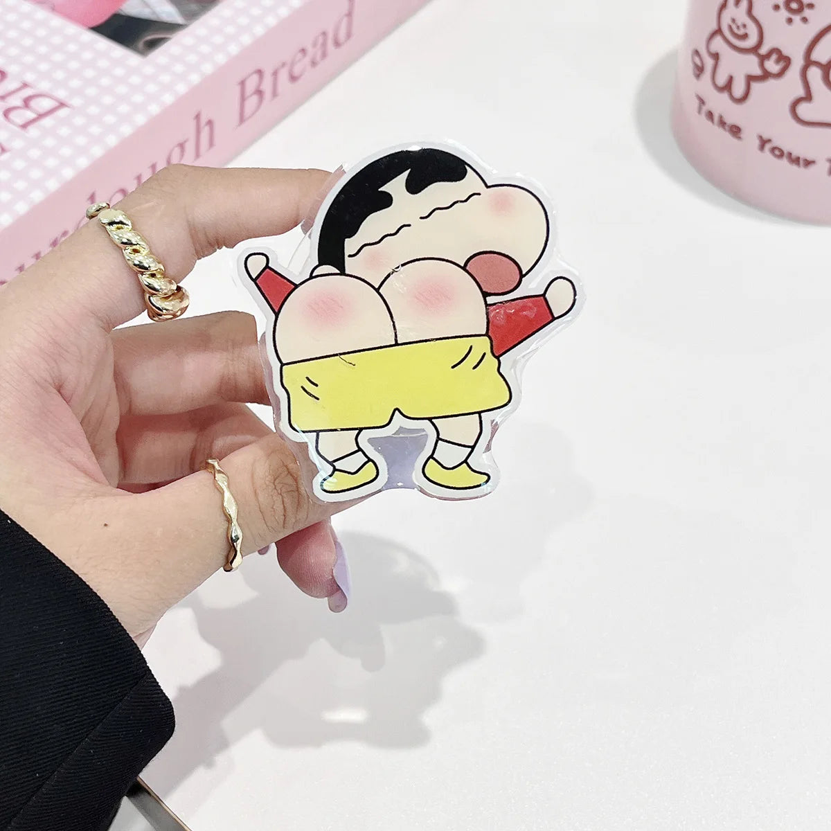 Anime Crayon Shin-Chan Couple Phone Case Magnetic Holder Wireless Stand Gifts