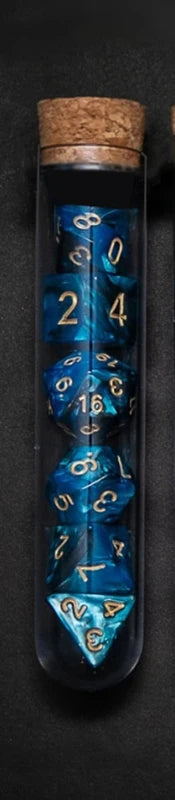 Transparent Polyhedral D&D Dice Set 7 Pieces RPG Fantasy Potion Flask