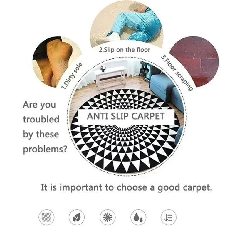 Anime CD Circular Carpet Cartoon Mat for Living Room Bedroom Decor