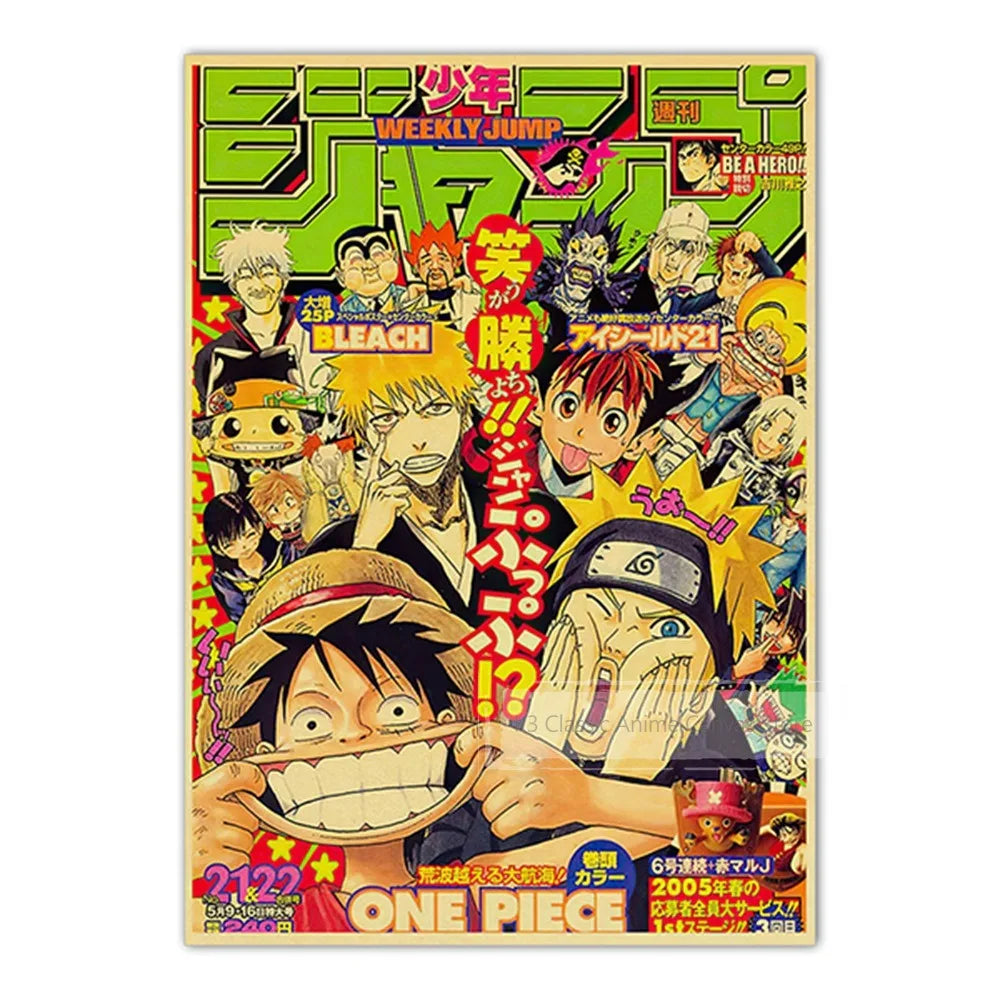 JoJo’s Bizarre Adventure Poster – Vintage Shonen Jump Kraft Print