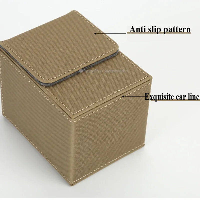 Vertical PU Leather Card Deck Box – Fits 100+ Sleeved Cards with 2 Dividers