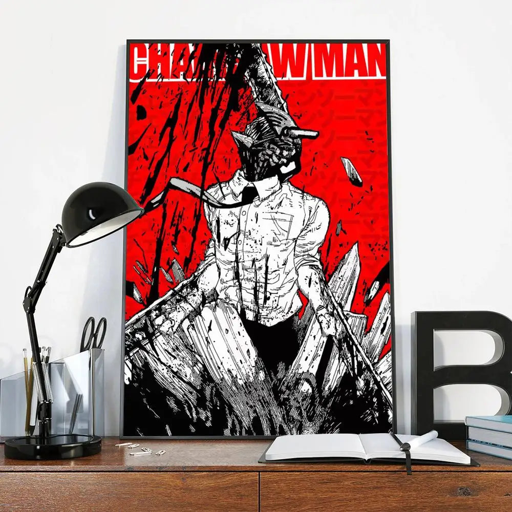 Chainsaw Man – Black & Red Manga Rampage Poster
