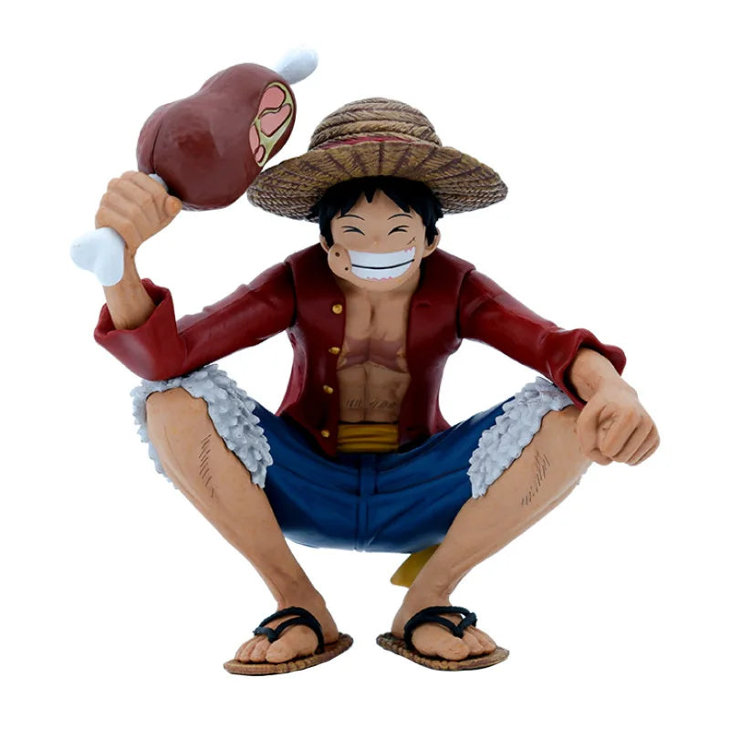 5.9" Luffy Figure – One Piece PVC Squatting Pose Statue