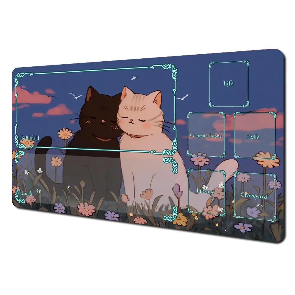 Cute Cat Kawaii Magic Playmat Gaming Mat for Card Battle 60x35cm