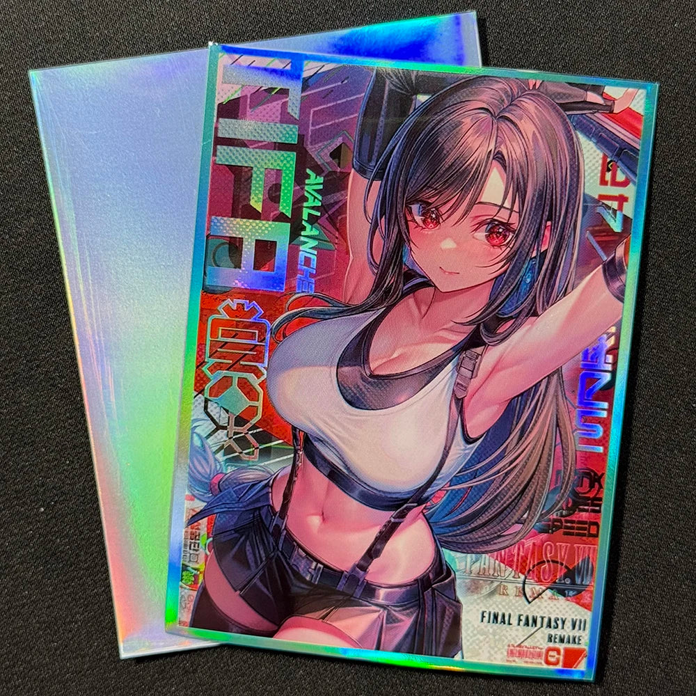 Tifa Lockhart Holographic Card Sleeves – 60PCS Anime Foil Protectors