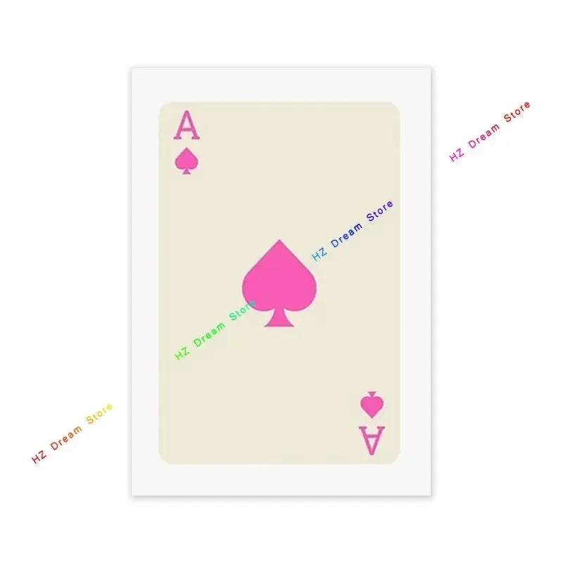 Trendy Retro Colorful Ace Card Lucky You Canvas Wall Art Print