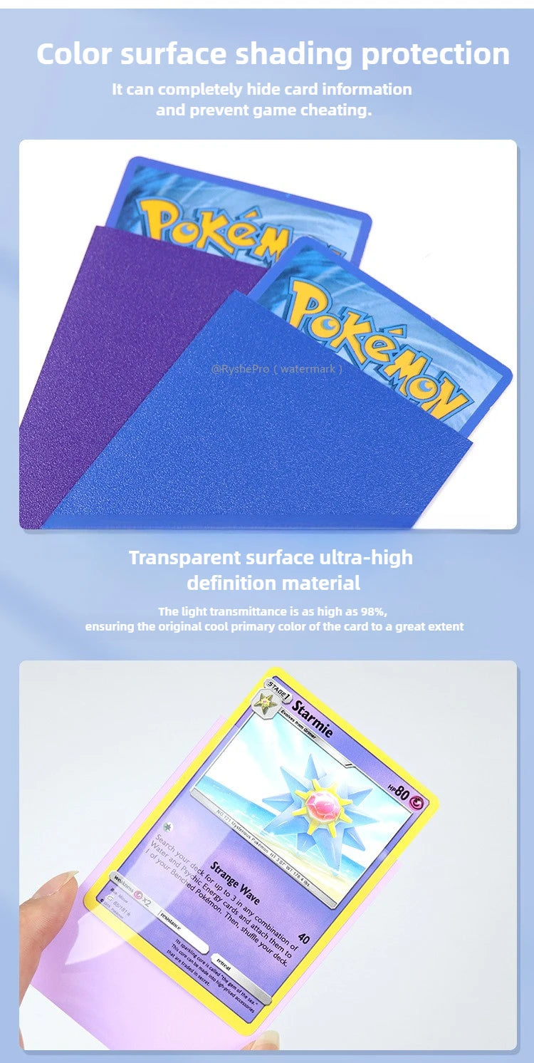 RyshePro Premium Card Sleeves (100pcs) 66x91mm Standard Size TCG MTG Pokemon