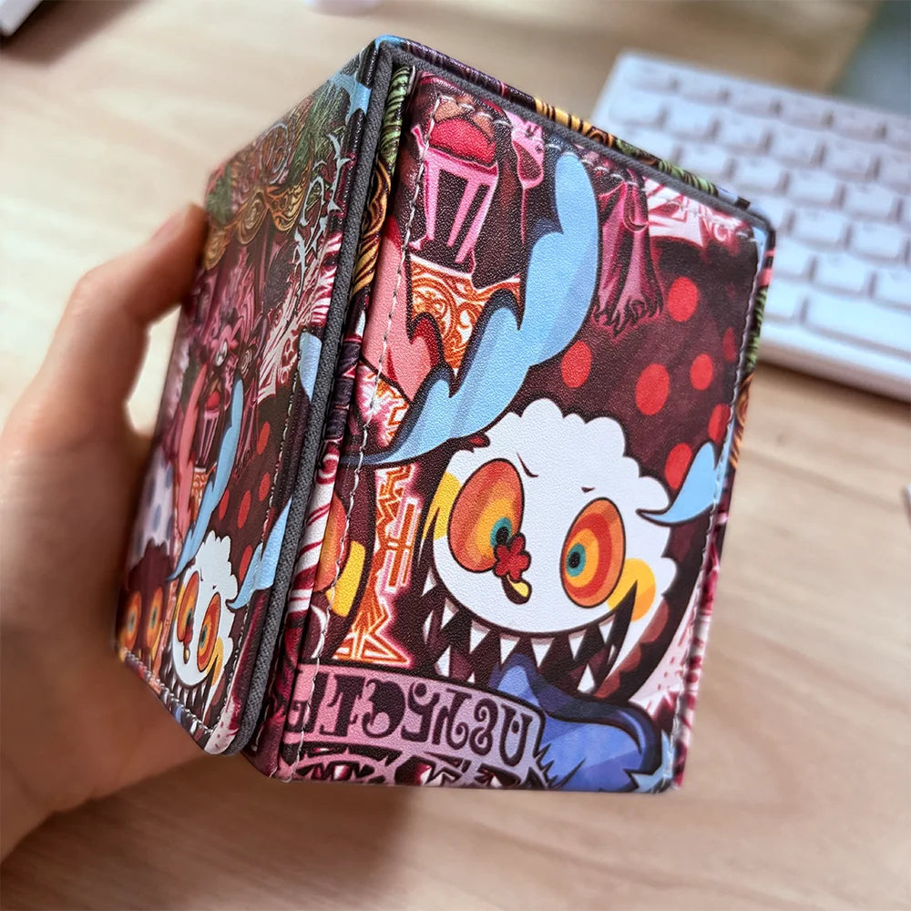 Anime Premium Trading Card Box PU Leather Holds 100+ Cards for TCG