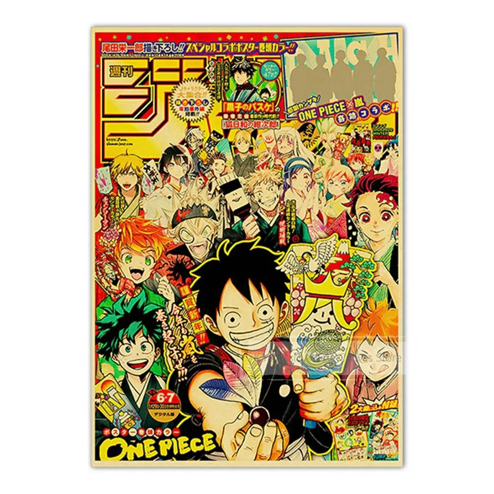 JoJo’s Bizarre Adventure Poster – Vintage Shonen Jump Kraft Print