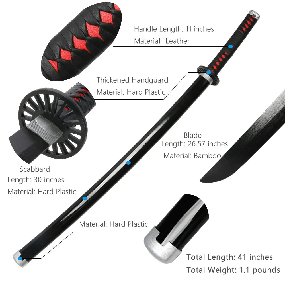 Tanjiro Blue Sword – Demon Slayer Bamboo Katana Cosplay Replica